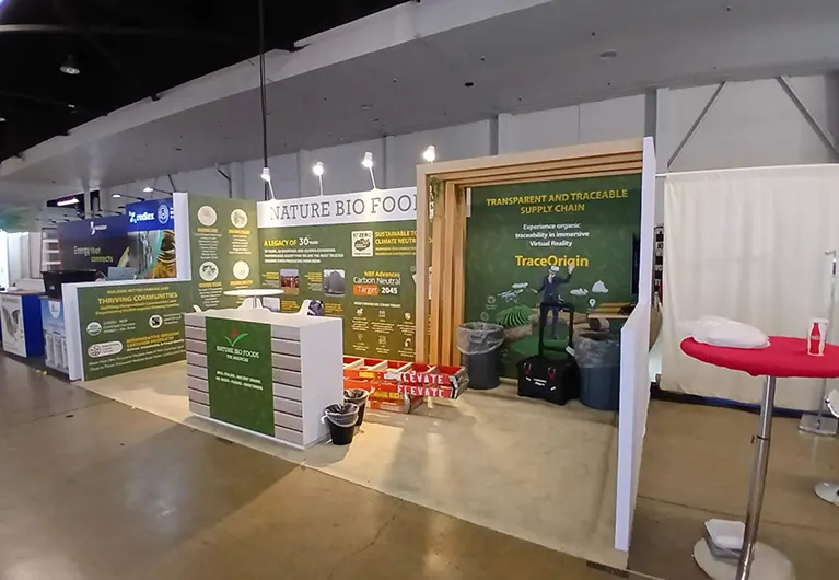 10x20 Trade Show Booth Rental for Nature Bio Food at Natural Products Expo West 2025, Anaheim