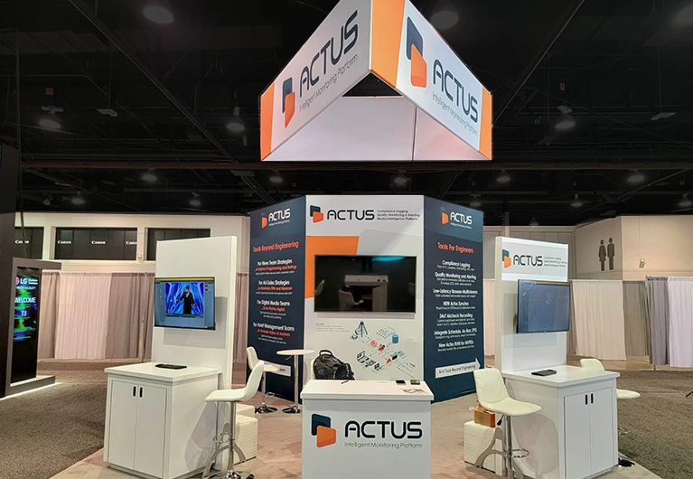 20x20 custom booth rental for Actus at NAB Show 2025 in New York