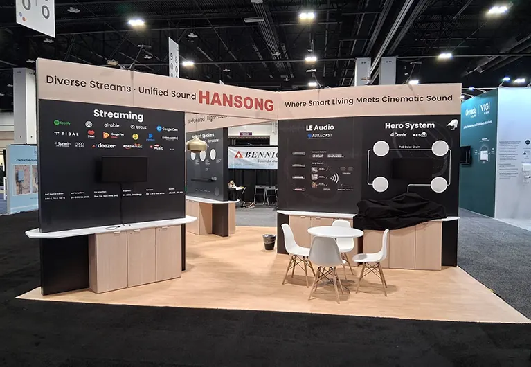 Custom trade show booth rental at CEDIA Expo 2025 Denver for Hansong