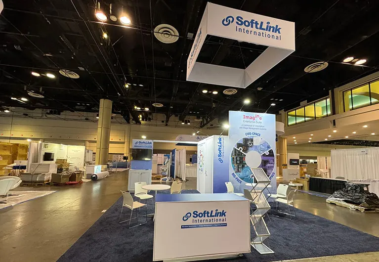 20x20 Trade Show Booth at HIMSS 2024 in Las Vegas for SoftLink