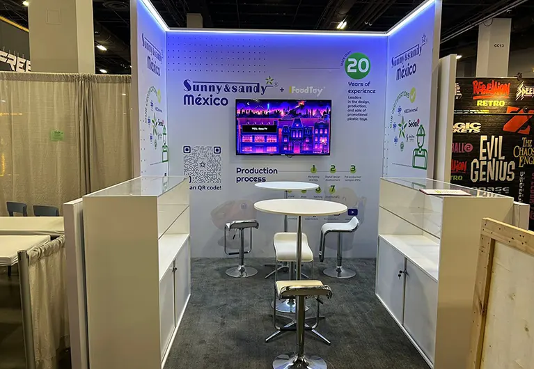 Sunny & Sandy trade show display booth at Licensing Expo 2025