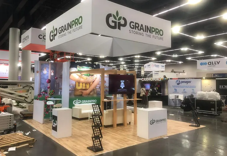 20x20 Trade Show Booth Rentals in Miami for Grainpro