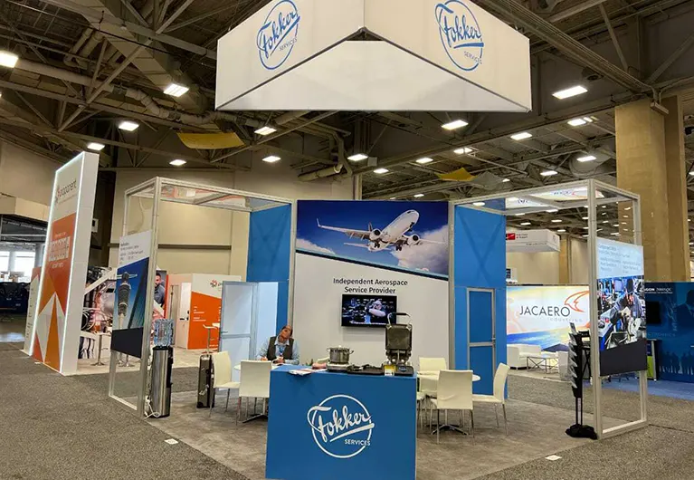 Trade Show Booth at MRO Expo 2022 for Fokker in Orlando