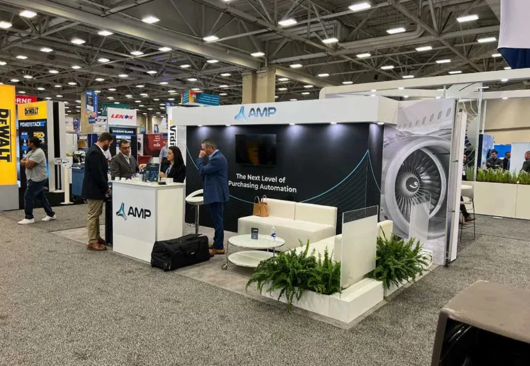 Trade Show Booth at MRO Expo 2024 for AMP in Orlando 