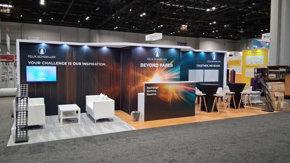 trade show booth at Prinitin United 2025, Orlando